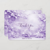 紫色の白い花のサンキューカード サンキューカード (正面/裏面)