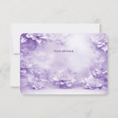 紫色の白い花のサンキューカード サンキューカード (裏面)