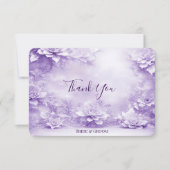 紫色の白い花のサンキューカード サンキューカード (正面)