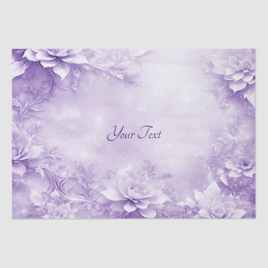 紫色の白い花のティッシュペーパー 薄葉紙 (正面)