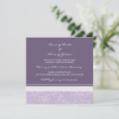 紫色の白い花の婚約パーティの招待状 招待状 (スタンド正面)