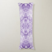 紫色の白い花の抱き枕 ボディピロー (正面縦)