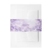 紫色の白い花の招待状用帯 招待状ベリーバンド (正面例)