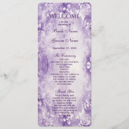 紫色の白い花の結婚式 プログラム