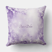 紫色の白い花の装飾用クッション クッション (裏面)