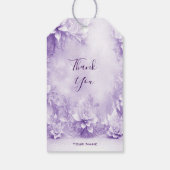 紫色の白い花の贈り物ラベル ギフトタグ (裏面)