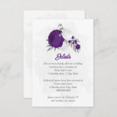 紫色の白い花の銀色の植物詳細 エンクロージャーカード (正面/裏面)