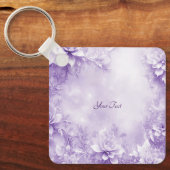 紫色の白い花キーチェーン キーホルダー (正面)
