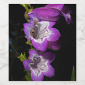 紫色の白い花ワインラベル ワインラベル (シングルラベル)