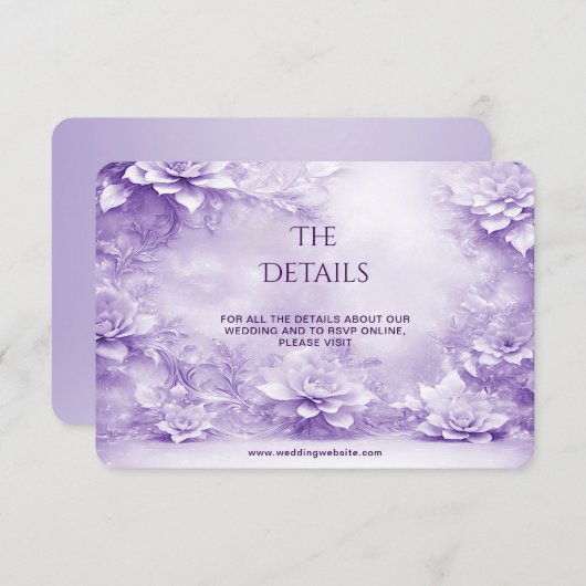 紫色の白い花詳細エンクロージャカード エンクロージャーカード (正面/裏面)