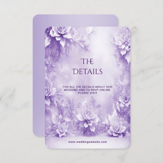 紫色の白い花詳細エンクロージャカード エンクロージャーカード (正面/裏面)