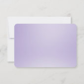 紫色の白い花RSVPカード 出欠カード (裏面)