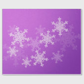 紫色の白い雪片ミニマリストクリスマス ラッピングペーパー (フラット)