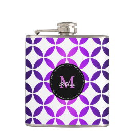 紫色の白くエレガントで抽象的な円およびダイヤモンド フラスク