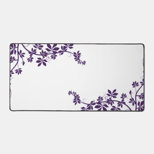紫色の白のクロー芸術的リングつる植物デザイン デスクマット (正面)