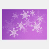 紫色の白スノーフェイクリムミニマリスト写真クリスマス ラッピングペーパーシート (正面3)