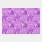 紫色の白スノーフェイクリムミニマリスト写真クリスマス ラッピングペーパーシート (正面2)