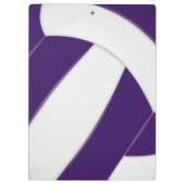 紫色の白チームカラーバレーボールコーチ クリップボード (裏面)