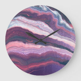 紫色の白ピンクの大きな壁時計 ラージ壁時計