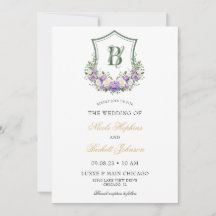 紫色の白フローラ結婚クレスト