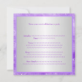 紫色の白人の銀製ライトパーティー 招待状 (裏面)