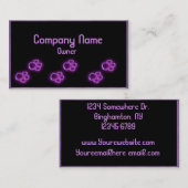 紫色の白熱［赤熱］光を放つなペット足の名刺 名刺 (正面/裏面)