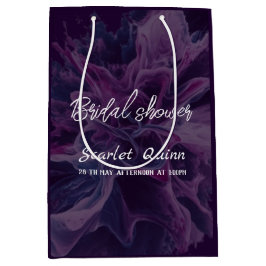 紫色の白色ブラストブライダルシャワー ミディアムペーパーバッグ