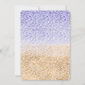 紫色の白金ゴールドグラデーションヒョウ印刷 招待状 (裏面)