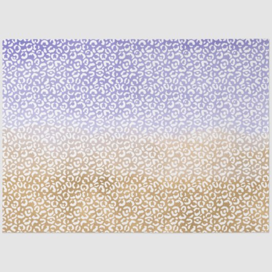 紫色の白金ゴールドグラデーションヒョウ印刷 薄葉紙 (正面)