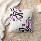 紫色の白黒のデザイン クッション (ブランケット)