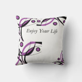 紫色の白黒のデザイン クッション (裏面)