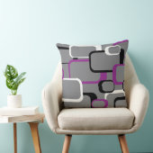 紫色の白黒のレトロ正方形グレー クッション (椅子)