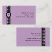 紫色の白黒水玉模様の名刺 名刺 (正面/裏面)
