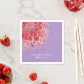 紫色の百日草の夏の結婚式 スタンダードカクテルナプキン (インサイチュ)