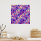 紫色の皺になったテクスチャ ポスター (キッチン)