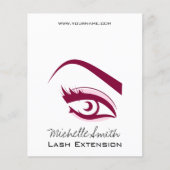 紫色の目の長いまつげの鞭延長アイコン チラシ (正面)