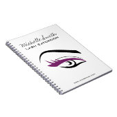 紫色の目の長いまつげの鞭延長アイコン ノートブック (右側)