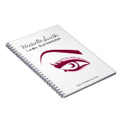 紫色の目の長いまつげの鞭延長アイコン ノートブック (右側)