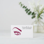 紫色の目の長いまつげの鞭延長アイコン 名刺 (スタンド正面)