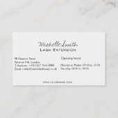 紫色の目の長いまつげの鞭延長アイコン 名刺 (裏面)