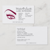 紫色の目の長いまつげの鞭延長アイコン 名刺 (正面/裏面)