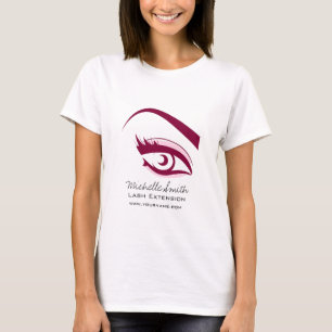 紫色の目の長いまつげの鞭延長アイコン Tシャツ