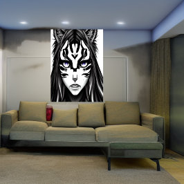 紫色の目をしたアニメの少女 | AIアートポスター ポスター