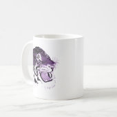 紫色の直面されたトラ コーヒーマグカップ (正面左)
