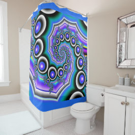 紫色の真珠のフラクタルカラフルルスパイラル シャワーカーテン