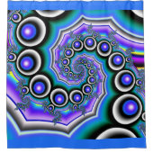 紫色の真珠のフラクタルカラフルルスパイラル シャワーカーテン (正面)