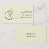 紫色の真珠色のモノグラムの名刺 名刺 (正面/裏面)