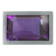 紫色の矩形アメジスト宝石ベルトバックル