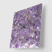紫色の石塀の時計 スクエア壁時計 (傾斜)