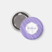 紫色の砂リップルの磁パーソナライズされた石 マグネット (正面/裏面)